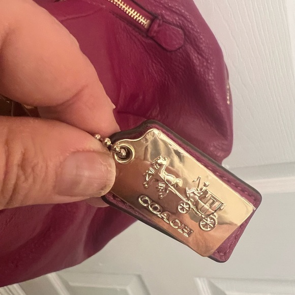 Coach Phoebe Red Pebbled Leather Shoulder Bag Hobo - Picture 6 of 11